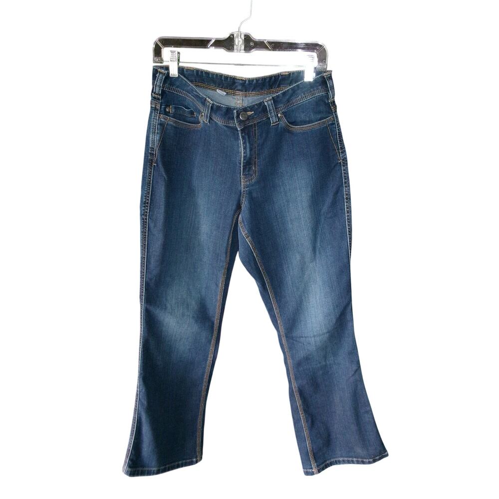 Carhartt Women's Jeans Size 6 Short Straight Leg Dark Wash Stretch Denim